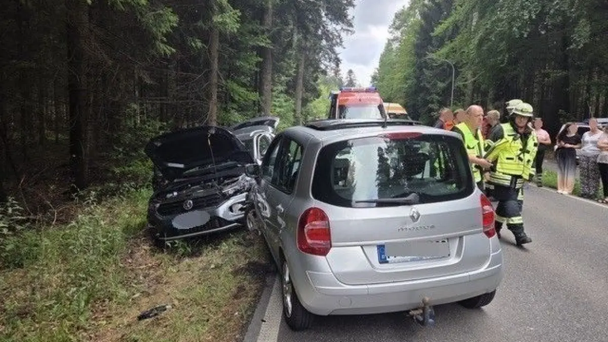 Zwei Autos stießen am Samstag auf der Straße zwischen Schömberg und Langenbrand zusammen.