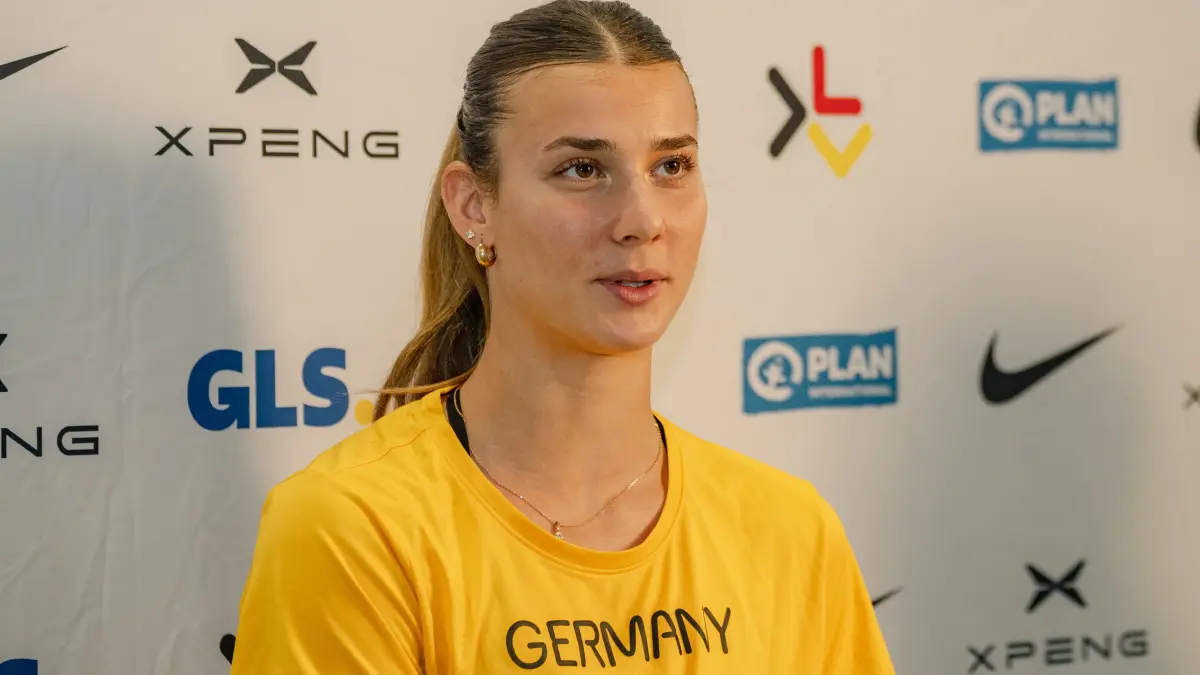 Pressekonferenz DLV Media Days, Mehrkampf, Saison 2026/2027, 04.08.2026: Sandrina Sprengel (GER, VfB Stuttgart) stellt sich den Fragen der Reporter.
Pressekonferenz DLV Media Days, Mehrkampf, Leichathletik, Saison 2026/2027, 04.08.2026
Foto: Eibner-Pressefoto/Thomas Haesler