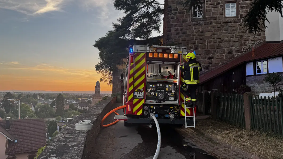Die Mahlberger Feuerwehr musste am Samstagabend zum Schloss ausrücken.