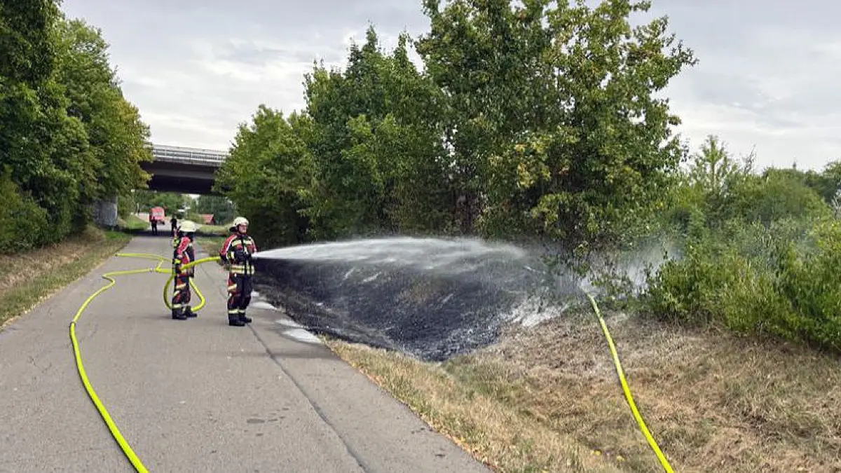 Da hätte mit etwas Pech ein Großbrand draus werden können: Die Hechinger Feuerwehr hat am Bahndamm im St.-Luzen-Weg durch einen schnellen Einsatz Schlimmeres verhindert.