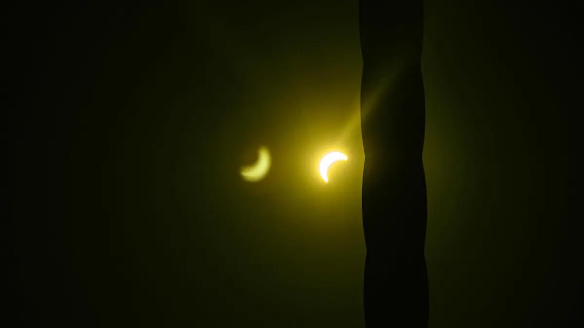 Sonnenfinsternis am Testturm in Rottweil.