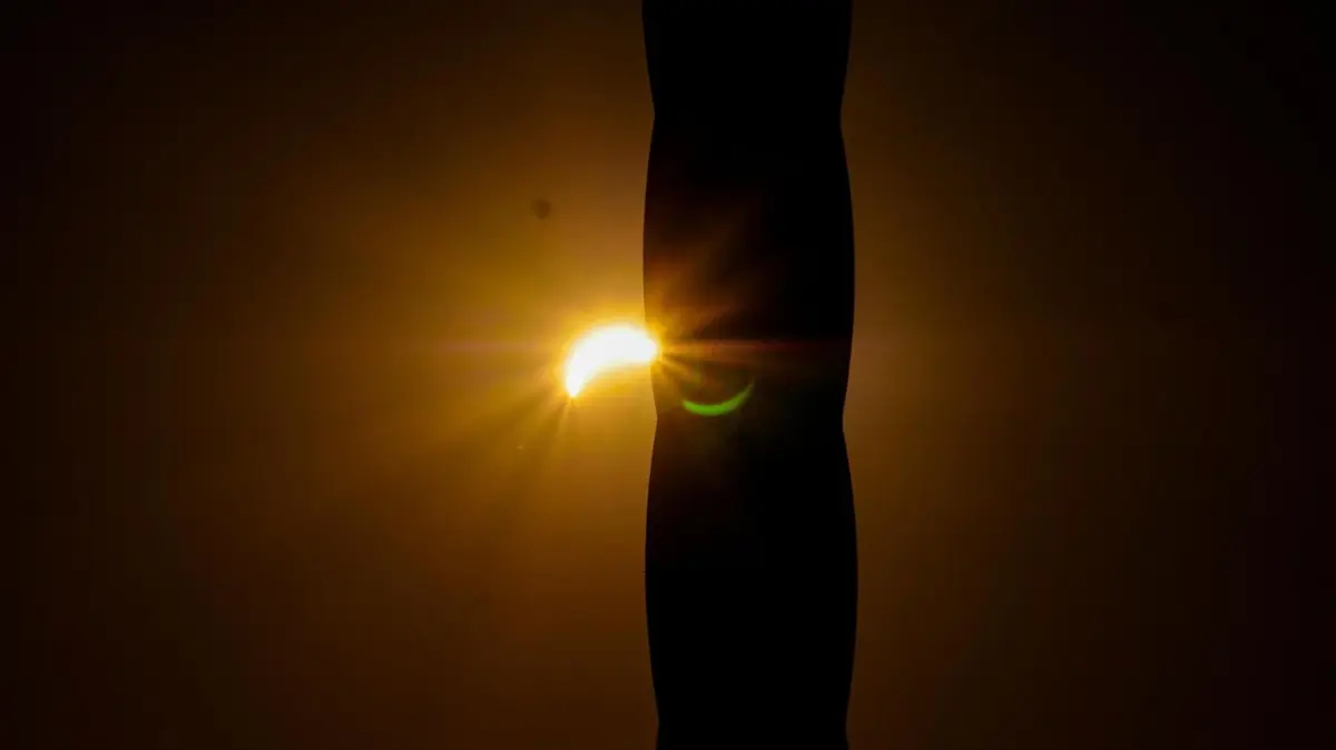 Sonnenfinsternis am Testturm in Rottweil.