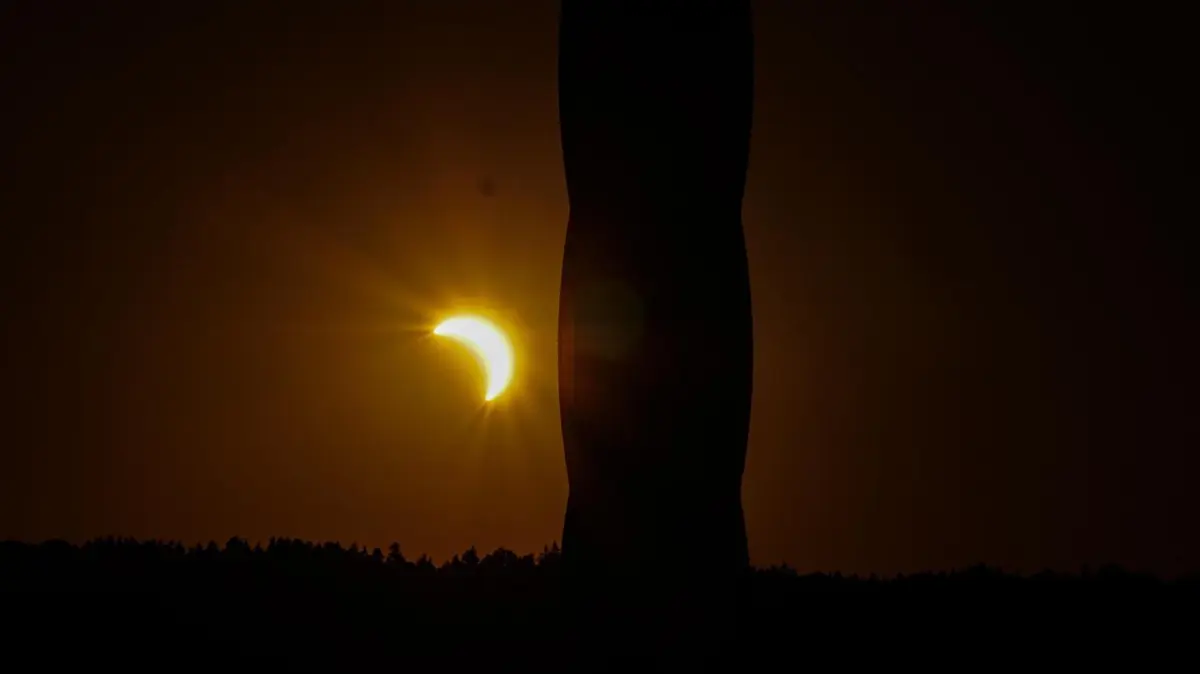 Sonnenfinsternis am Testturm in Rottweil.