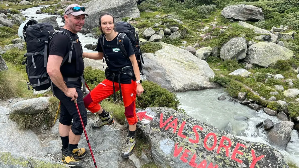 Patrick Guhse mit seiner Frau bei einer ihrer Bergtouren