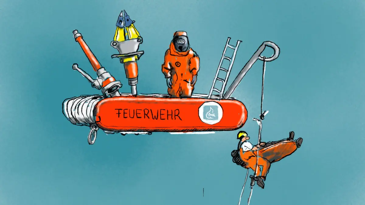 Brände, Chemieunfälle, eingeklemmte Autofahrer befreien … Die Fähigkeiten der Feuerwehr sind bewundernswert vielfältig. Ein Einsatz am Calmbacher Windrad hat nun gezeigt, dass – gemeinsam mit anderen Hilfsdiensten – auch die Höhenrettung souverän gemeistert werden kann.