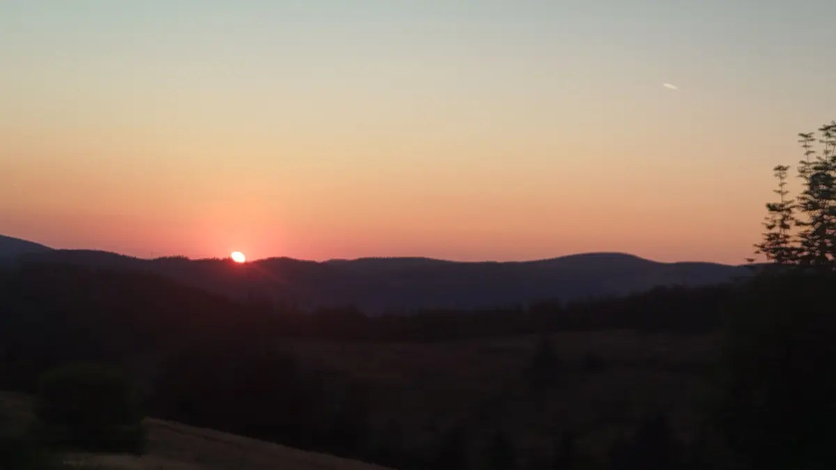 Sonnenuntergang mit Blick vom Gisiboden.