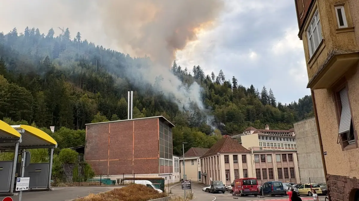 Bei Schramberg brennt der Wald.