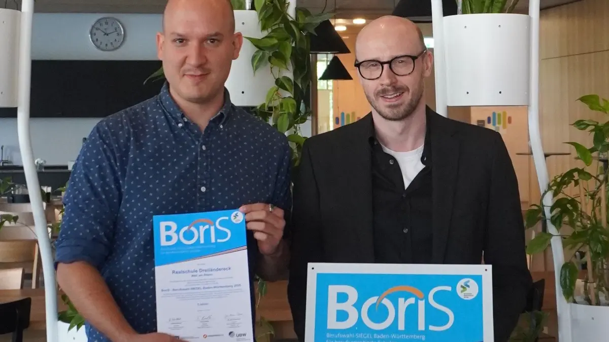 Das BoriS-Siegel konnten die Vertreter der Realschule Weil am Rhein entgegennehmen.