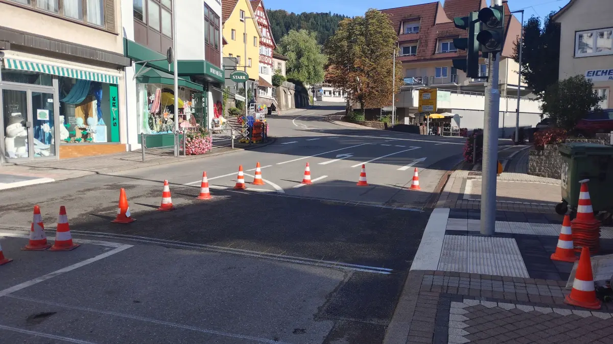 Die Wilhelmstraße in Bad Liebenzell ist am Mittwoch halbseitig gesperrt.