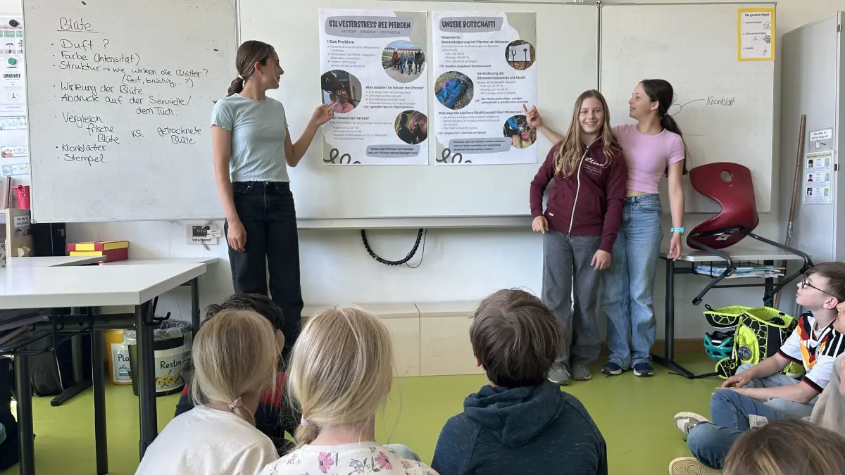 Die Ergebnisse ihres Projekts stellten die Schülerinnen auch anderen Klassen vor und sensibilisierten für das Thema Tierschutz.