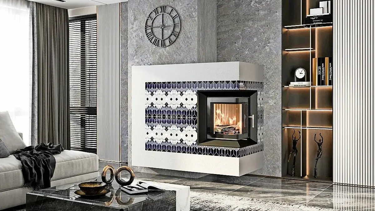 Ein moderner Kachelofen verbindet Innenarchitektur, Wohntrend und nachhaltige Energiegewinnung auf einzigartige Weise.