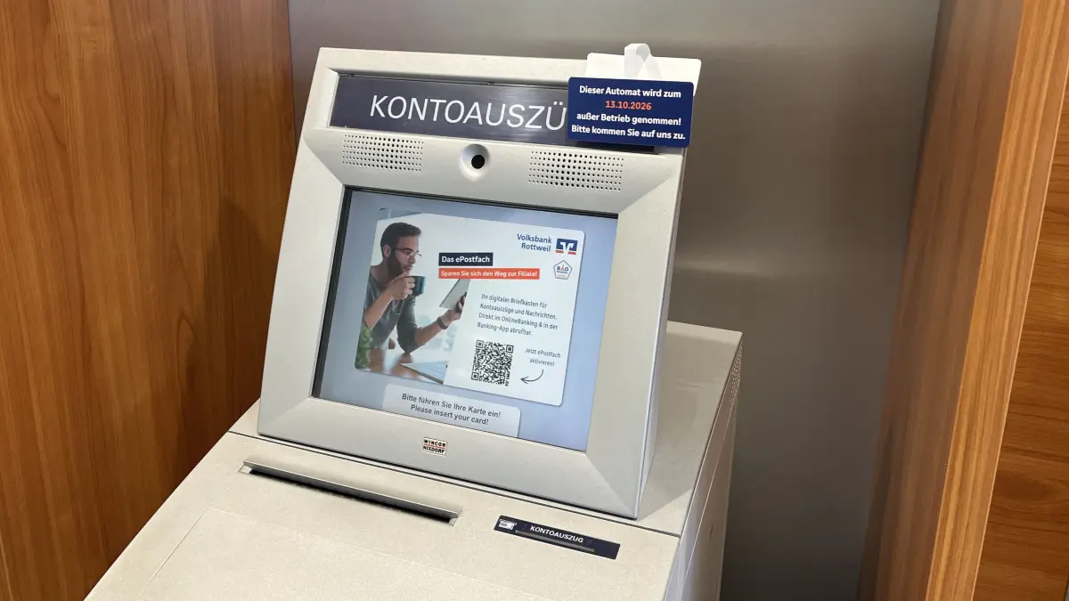 Der Kontoauszugsdrucker in der Suluer Volksbank-Filiale wird demnächst abgebaut.