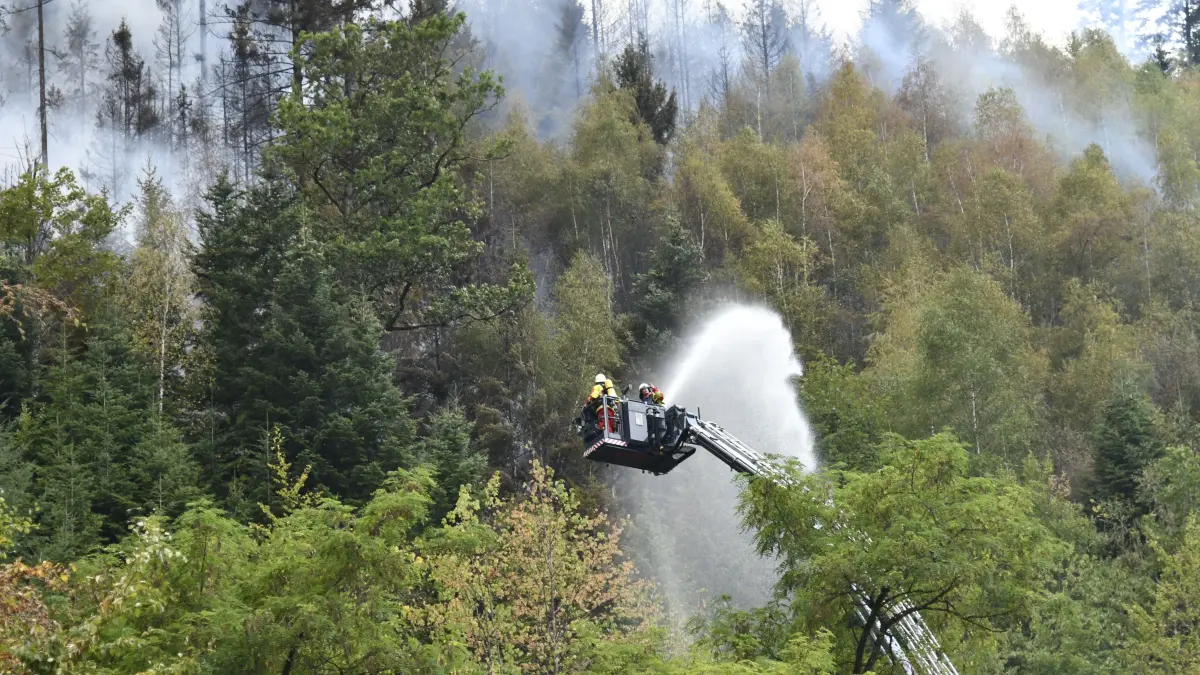 Als am Sonntagabend die ersten Meldungen über den Waldbrand am Tösberg in Schramberg eingingen, war das Ausmaß noch nicht abzusehen.