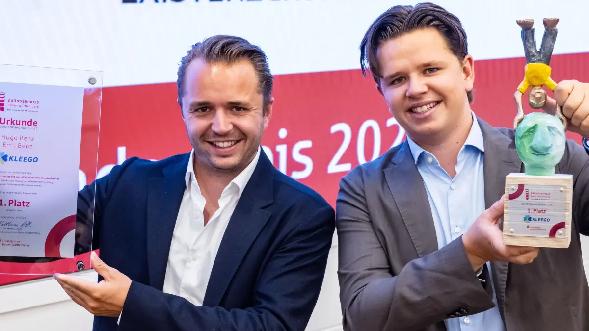 Emil und Hugo Benz (rechts) gewannen den Gründerpreis.