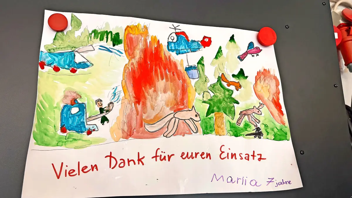 Marie ist dankbar für die Arbeit der Feuerwehr.