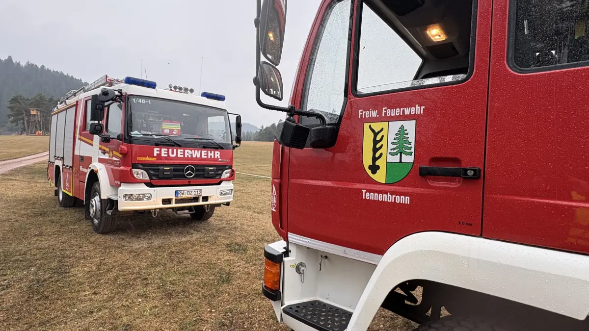 Der Einsatz auf der Reute ist nicht allzu weit vom Metalacker-Gelände entfernt und es gibt einen durchgängigen Wald bis dorthin.