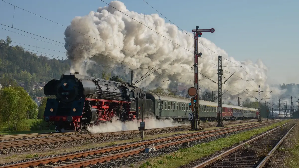 Historische Dampflokomotive der Eisenbahnfreunde Zollernbahn e.V. (EFZ) und NeSA.