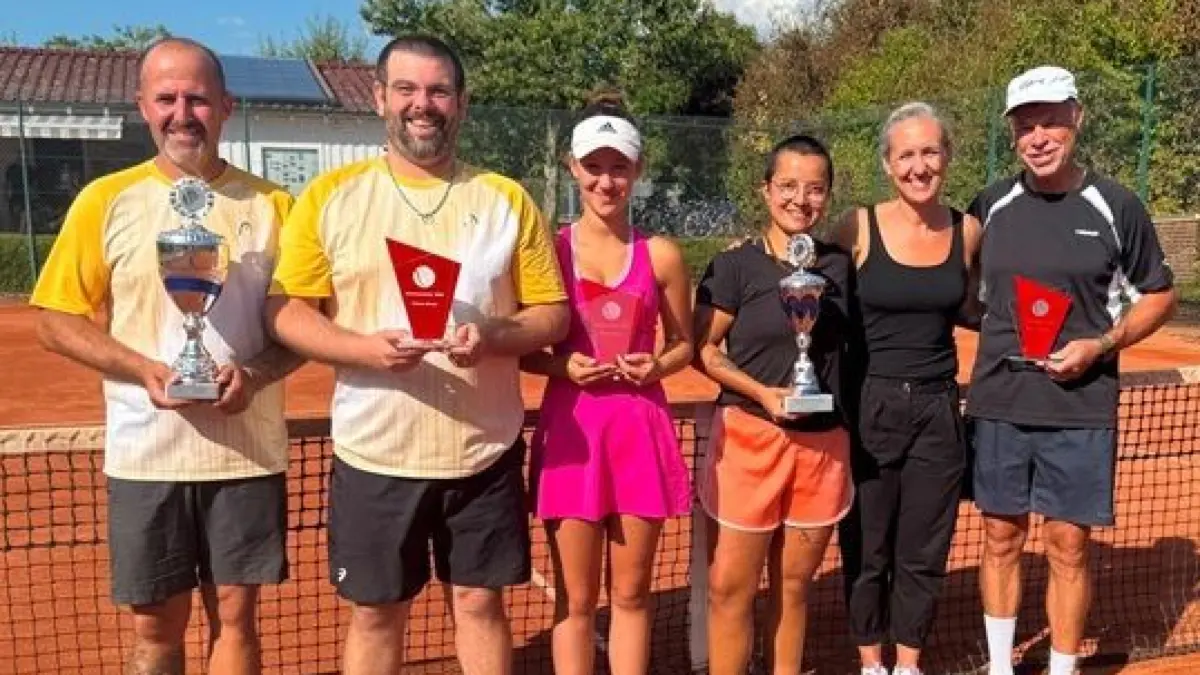Die Finalisten (v.l.): Sasa Trcovic, Florian Strütt, Lara Trcovic, Andrea Campagna, Bianca Trcovic und Walter Würger