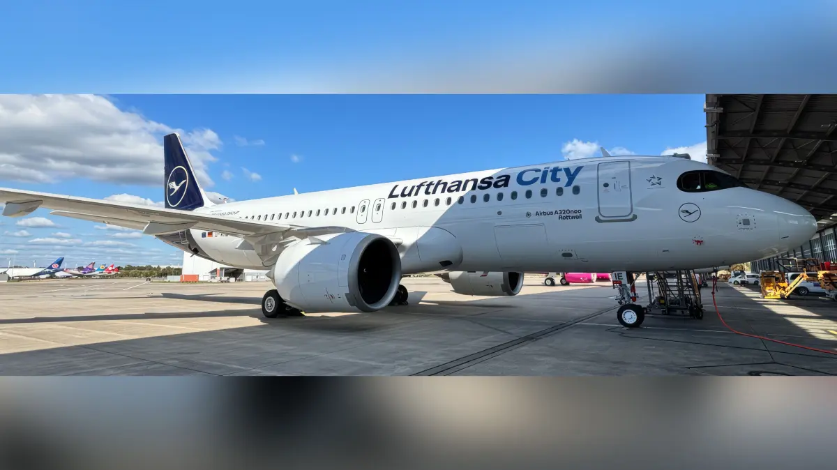 Der Airbus A320 neo mit Namen Rottweil wird bald Fluggäste durch Europa transportieren.