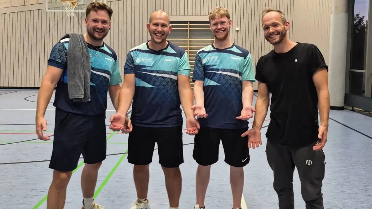 Pascal Stegmann, Max Reger, Jesse Strunsky,und Karl Storz (von links) vertreten die SG Deißlingen im Bundesfinale des Sommer-Team-Cups.