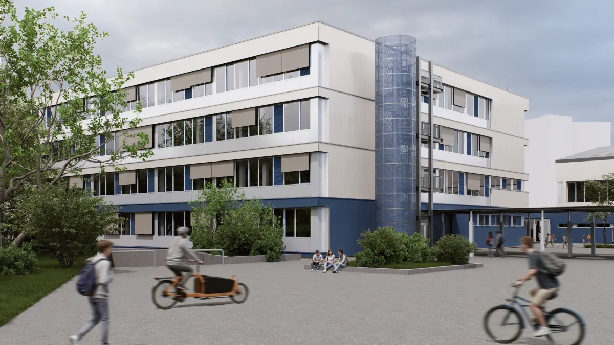 So soll sich das Georg-Büchner-Gymnasium in Rheinfelden nach der energetischen Sanierung präsentieren.