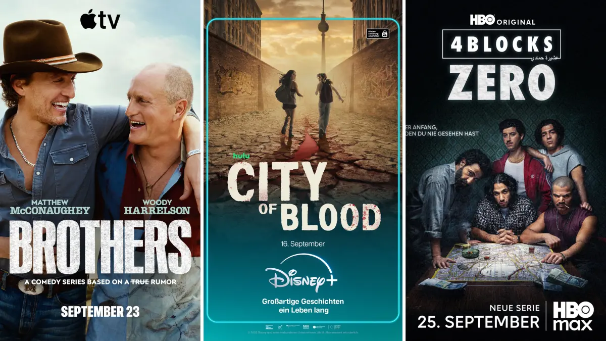 Wie wär’s zum Beispiel mit „Brothers“, „City of Blood" oder „4 Blocks Zero“? Unsere Streamingtipps für den Monat September 2026.