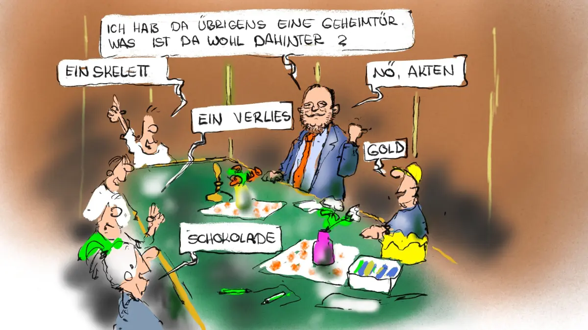 Bürgermeister Marco Gauger hat Kindern das Rathaus gezeigt und die Verwaltungsarbeit erklärt. Spektakulär fanden die Kinder dabei, dass er einen Geheimgang hat. Vielleicht waren sie dann etwas enttäuscht. Denn was man mit so einem Gang alles machen könnte, dazu fehlt Gauger wohl die Fantasie.