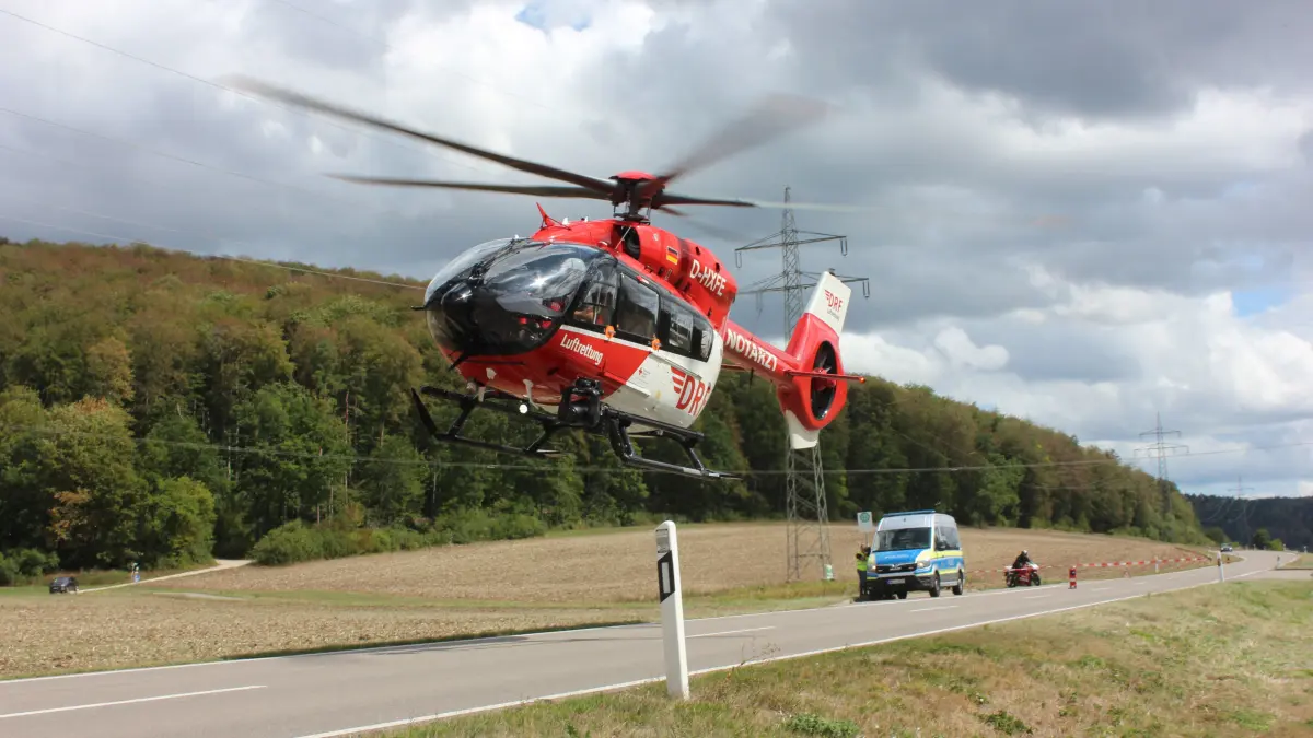 Unfall Stetten Melchingen Rettungshubschrauber