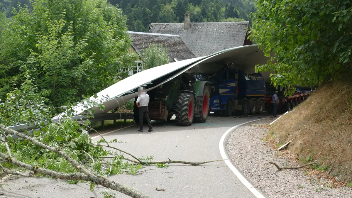 Das verunfallte Rotorblatt