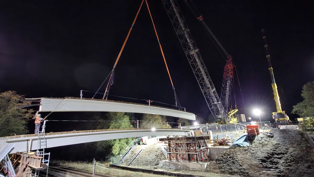 Nachtbaustelle Engstlatt Brücke