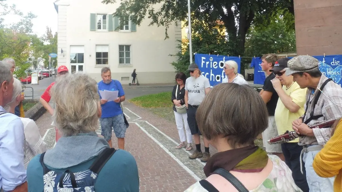 „Bereit für den Frieden“ lautete das Motto einer Kundgebung zum Antikriegstag in Müllheim.