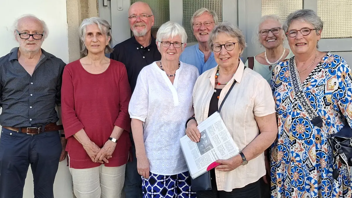 Diese Zeitzeugen haben die Entwicklung des Kulturzentrums Kesselhaus in der Anfangszeit begleitet (von links): Helmut Bertelmann, Magdalena Lederer, Tonio Paßlick, Veronika von Oeynhausen, Helmut Limberger, Sigrid Schaub, Irene Paßlick und Herta Klein.