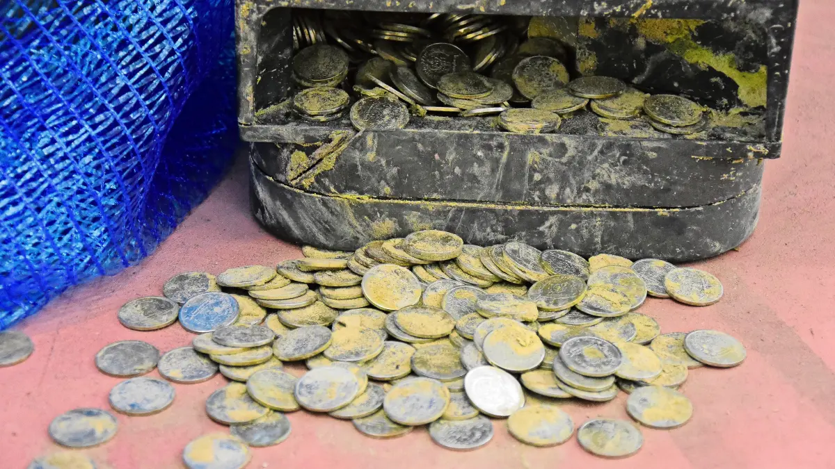 Leider kein wertvoller Münzschatz: Diebe haben unwissentlich Spielgeld mitgehen lassen.