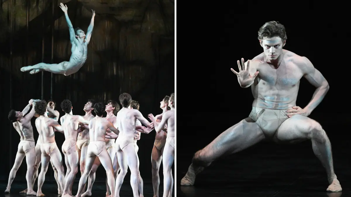 Henrik Erikson und Ensemble in Glen Tetleys "Sacre", Stuttgarter Ballett
