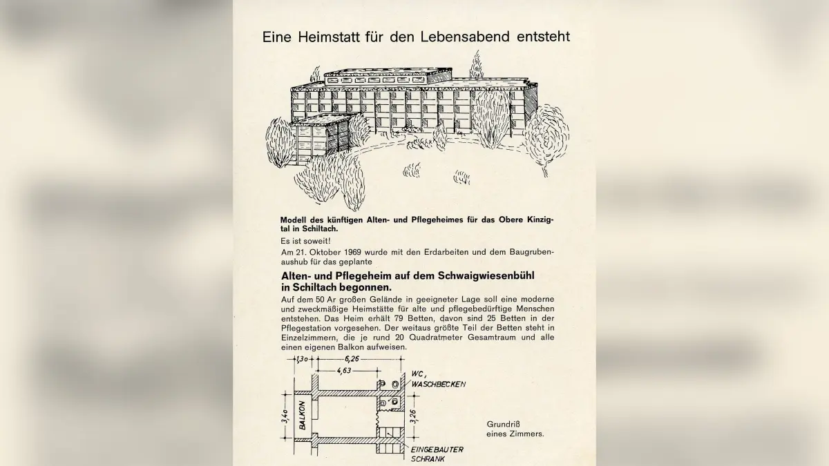 Vorstellung des Projekts in der Wurfsendung zur Werbung neuer Vereinsmitglieder, 1969