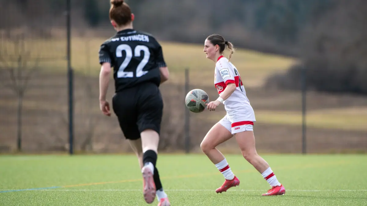 Celine Philipp hat mit dem VfB Stuttgart bereits gegen den SV Eutingen gespielt - hier im WFV‑Pokal.