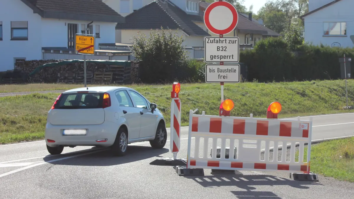 Sperrung Durchfahrt Killer auf die B 32