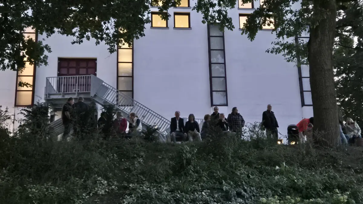 Hängebrücke Neckarline in Rottweil bei Nacht