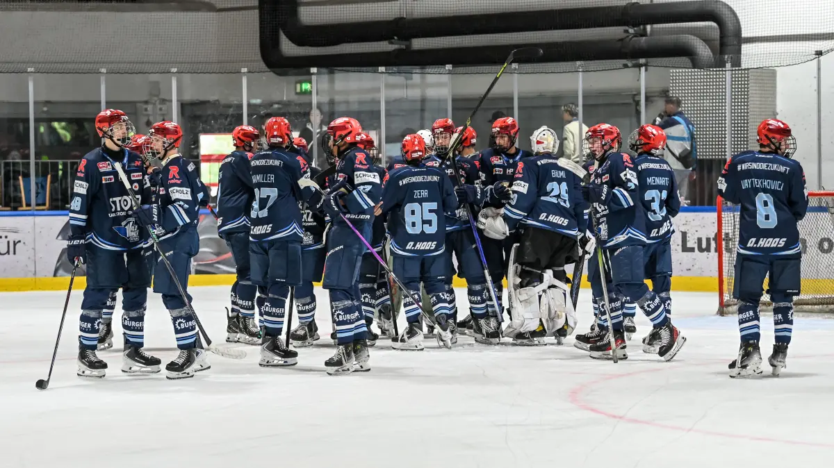 Jubel nach dem Sieg
beim Spiel U20 Wild Wings Future vs Bietigheim Steelers am 05.09.2026 in Schwenningen