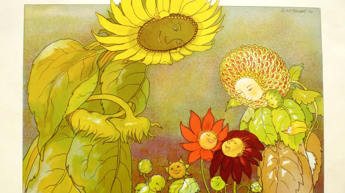 Ein Werk von Ernst Kreidolf aus seinem ersten Kinderbuch „Blumen-Märchen (zweite Auflage von 1904)
