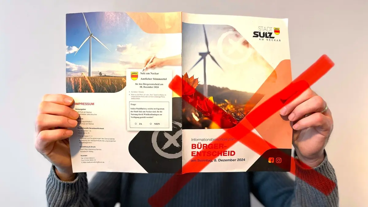 Diese Broschüre lag beim jüngsten Bürgerentscheid zum Thema Windkraft dem Sulzer Mitteilungsblatt bei. Diesmal wurde eine hybride Form der Verbreitung gewählt.