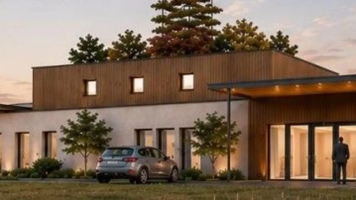 So soll der Eingang zum Krematorium künftig aussehen.