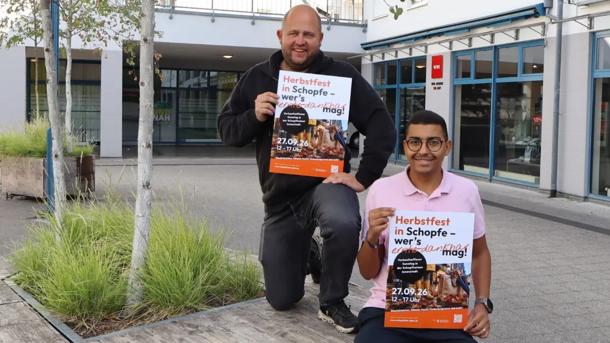 Die Aktiven des Marketingvereins Schopfheim Aktiv Markus Stibi (links) und Patrick Schmidtner