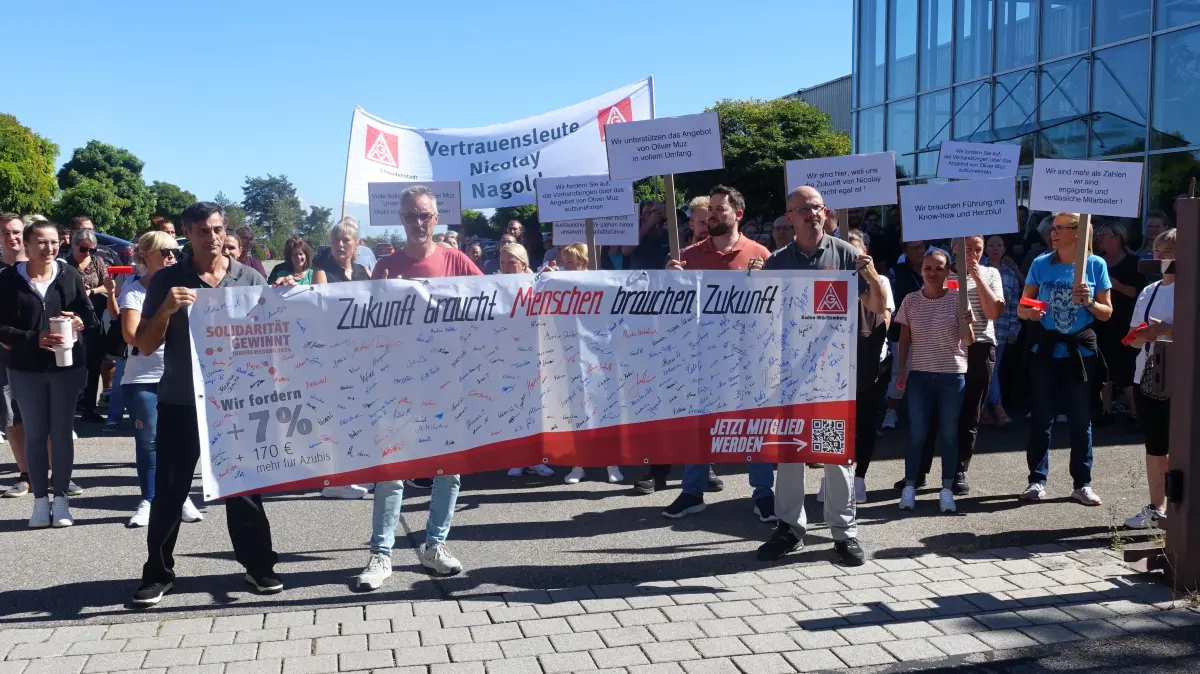 Die Belegschaft von Nicolay protestiert gegen das Vorgehen der Finanzinvestoren.