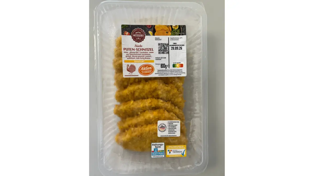 Dieses Putenschnitzel ist betroffen.