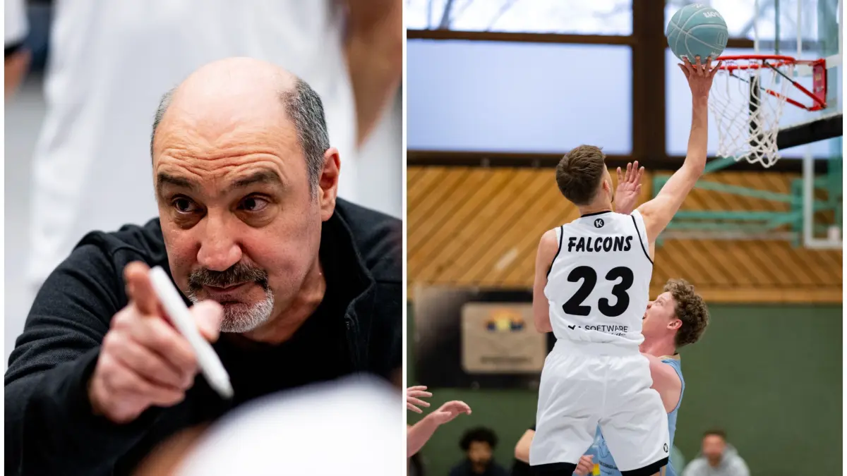 TSG Balingen Falcons vor dem Landesliga-Start. Hier macht Luis Kirschbaum macht den Korb.