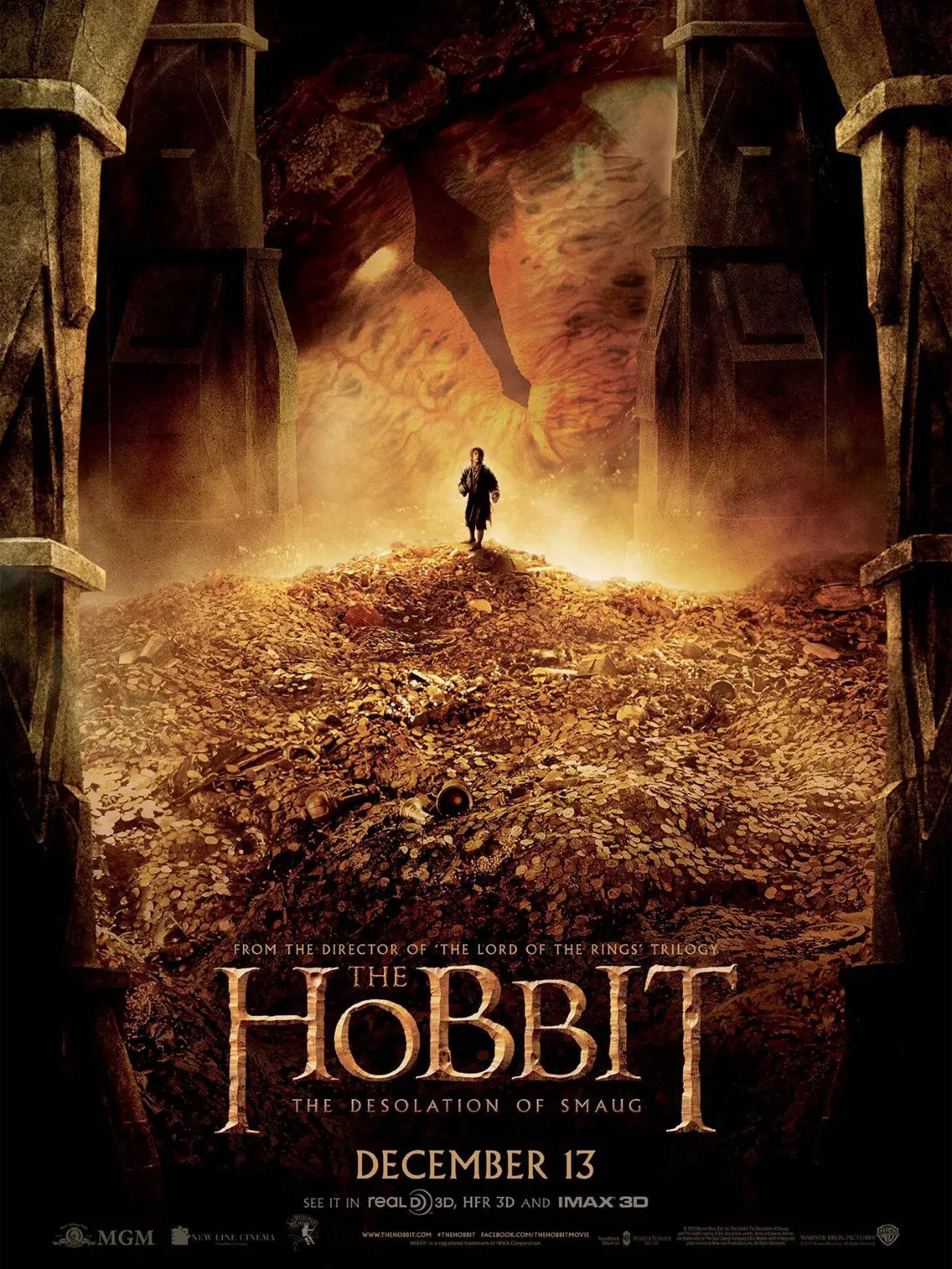 Filmposter von "The Hobbit: The Desolation of Smaug" aus dem Jahr 2013.