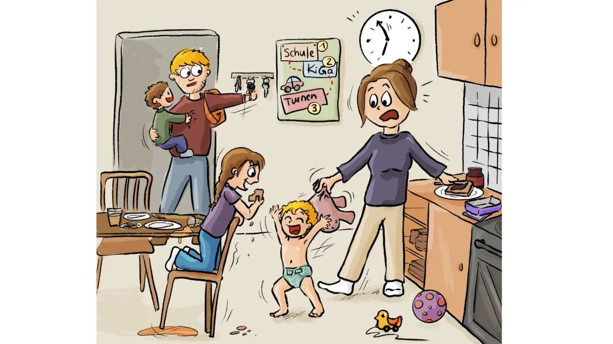 Ein turbulenter Schulstart (Karikatur)