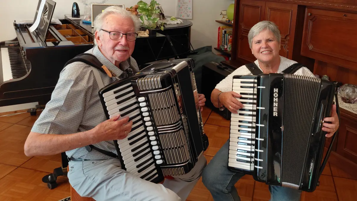Renate und Siegfried Bürgelin hat das Akkordeon miteinander verbunden, lange bevor sie geheiratet haben.