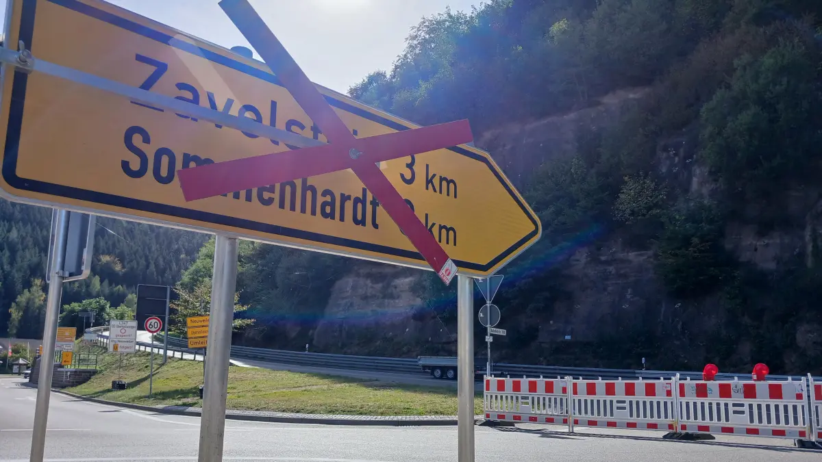 Die Straße zwischen Station Teinach und Zavelstein ist seit Montag, 21. September, voll gesperrt.